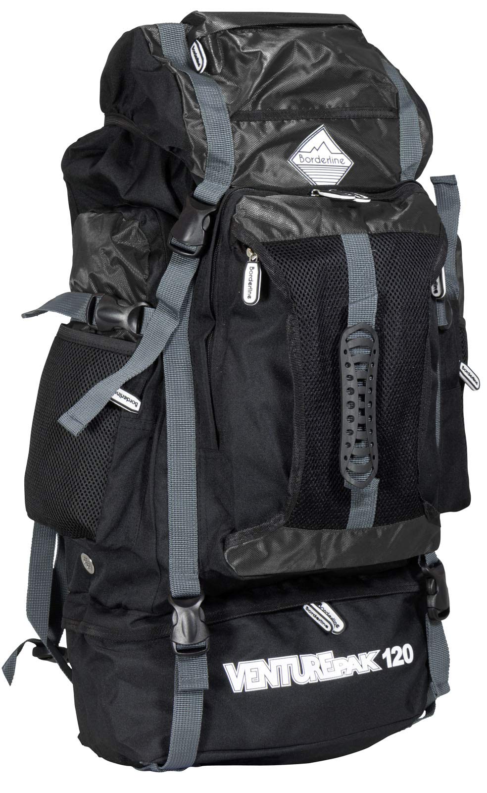 Trendyshop365 Borderline Ultra-Light Trekking Backpack Weight Only 1.00 kg Hiking Backpack 120 Litres Many Pockets Colour Black / Grey, Black / Grey
