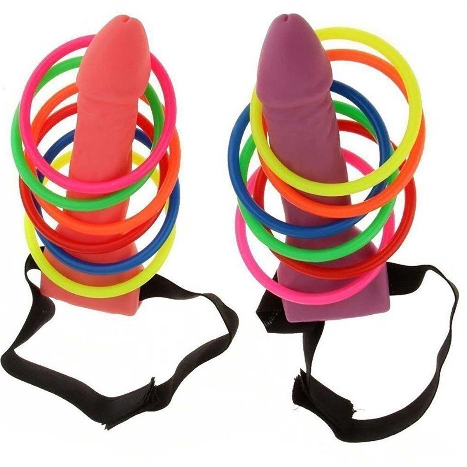 Shatchi Hen Night Games Willy Dick Head Hoopla 12 Ring Adult Toys Girls Night Out Naughty Fun Game Bachelorette Bridal Shower Party Game - Image 2