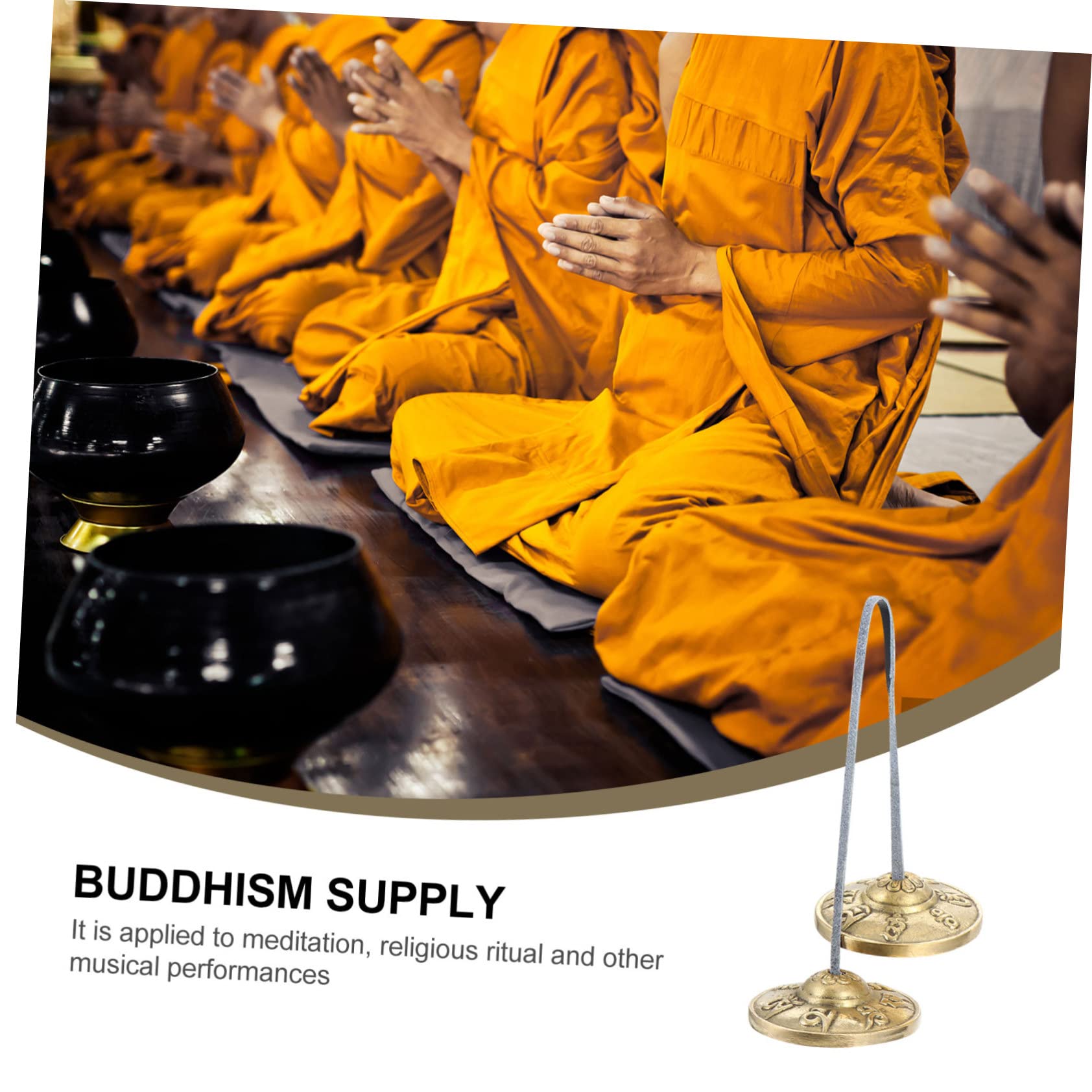 Milisten 1 Paar Läute Die Glocke Bauch Buddhistische Glückssymbole Nepal-becken Om Tingsha-glocken Handgestimmte Tibetische Glocke Yoga Glockenspiel Pu Musik Buddhistische Lieferungen