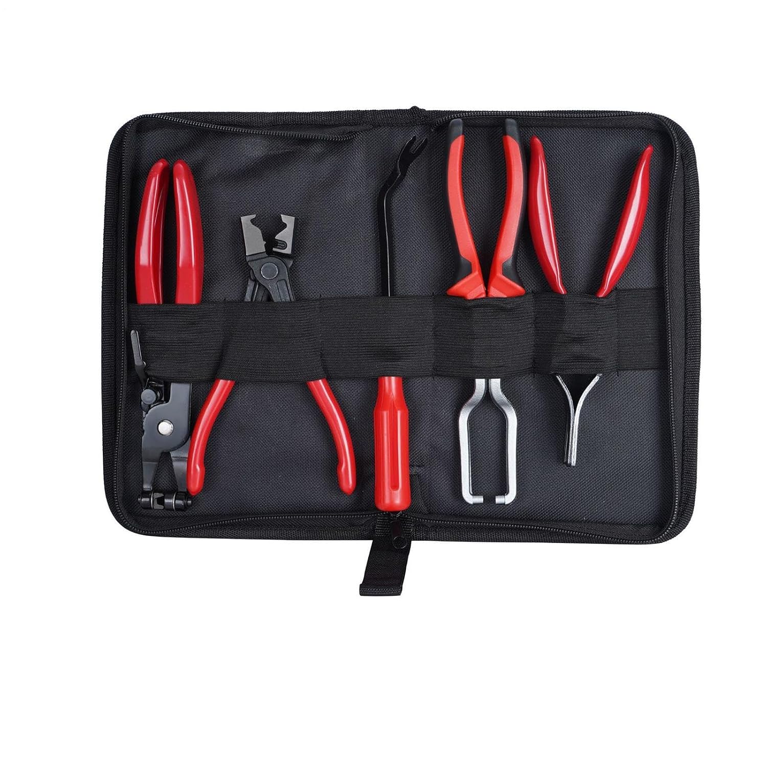 Hose Clamp Pliers, Automotive Repair Tool, Steel Removal Kit | 5-Piece Heavy Duty Design, for Truck Vehicle SUV Sedan Pickup Radiator Heater Coolant Water Hose Maintenance Garage Work