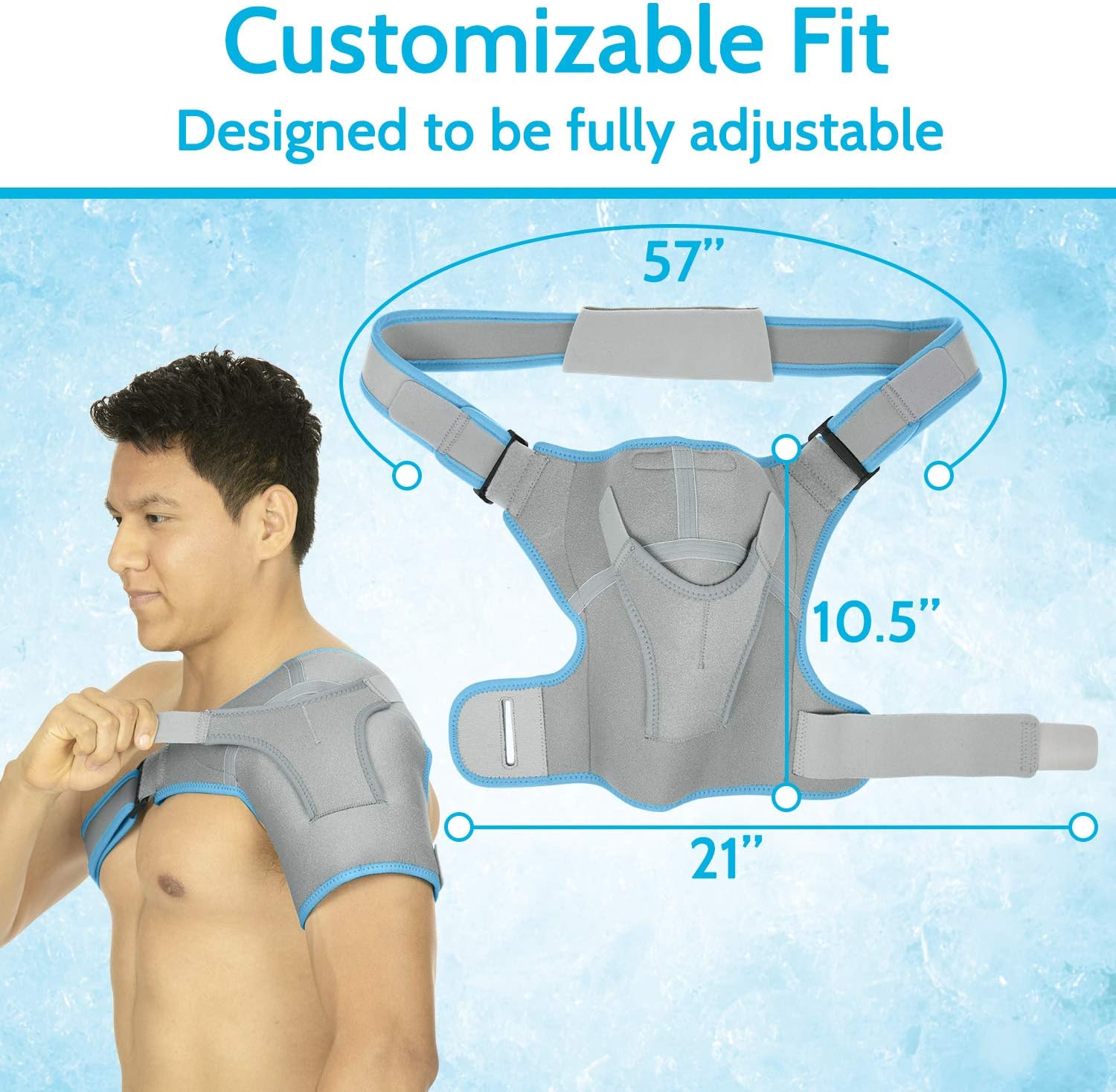Arctic Flex Shoulder Ice Pack Brace - Cold Reusable Cool Gel Wrap, Hot Therapy - Immobilizer Compression Stability Support for Tendonitis, Dislocated Joint, Left and Right Rotator Cuff Arm Pain Relief