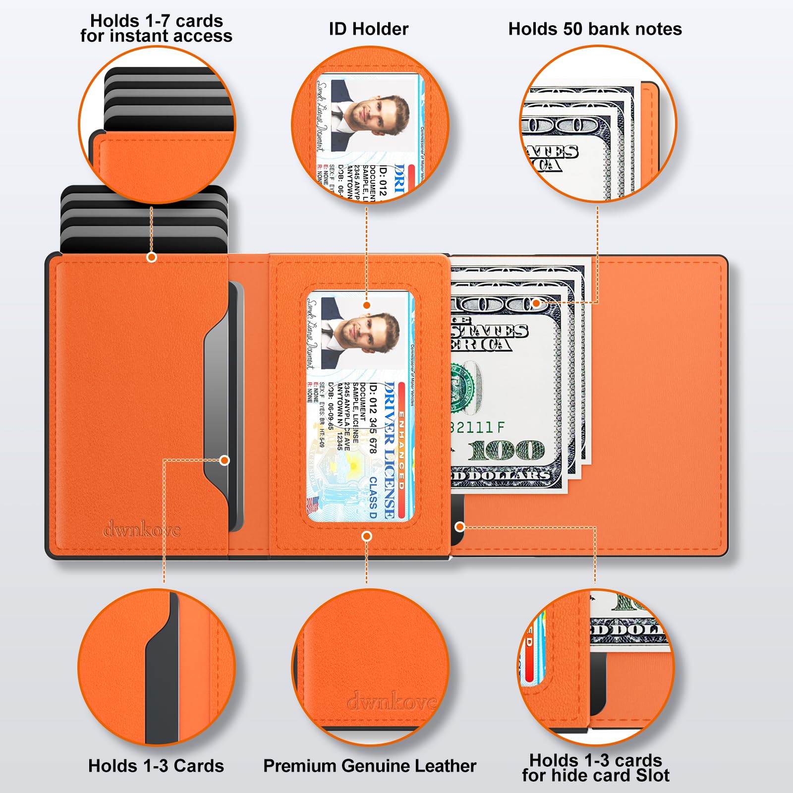 Portafoglio AirTag Uomo Slim, Porta Carte di Credito Uomo Minimalista, Blocco RFID, Portacarte Uomo pop-up, Portafoglio uomo Pelle Premium, Capacità per 9-14 carte | Finestra ID | Slot per contanti