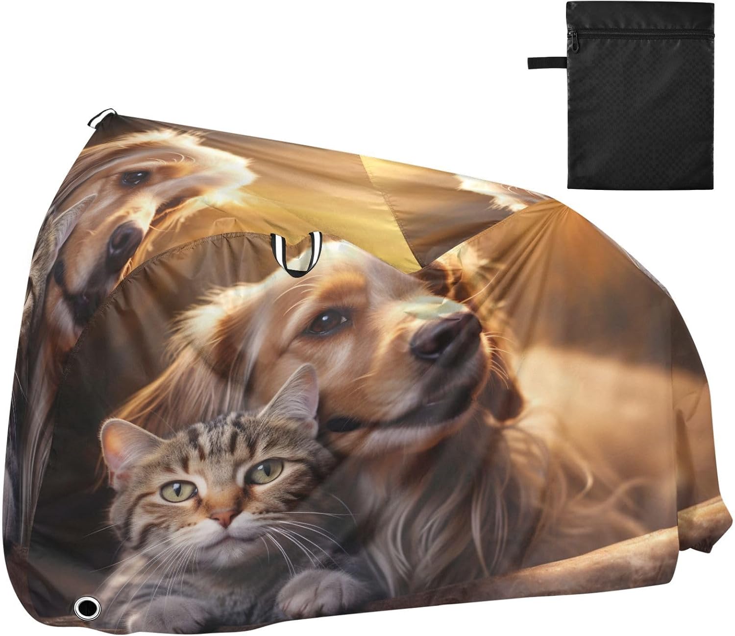 ALAZA Dog & Cat Bike Cover Waterproof Outdoor Ebike Bicycle Covers Tarp Protection for 1/2 Bikes, Sun UV Dust Wind Proof