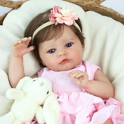 Miniatura 8 de SCOM Muñecas realistas de bebé recién nacido, de 20 pulgadas, muñeca de bebé recién nacida, muñecas de bebé de la vida real con cuerpo suave y