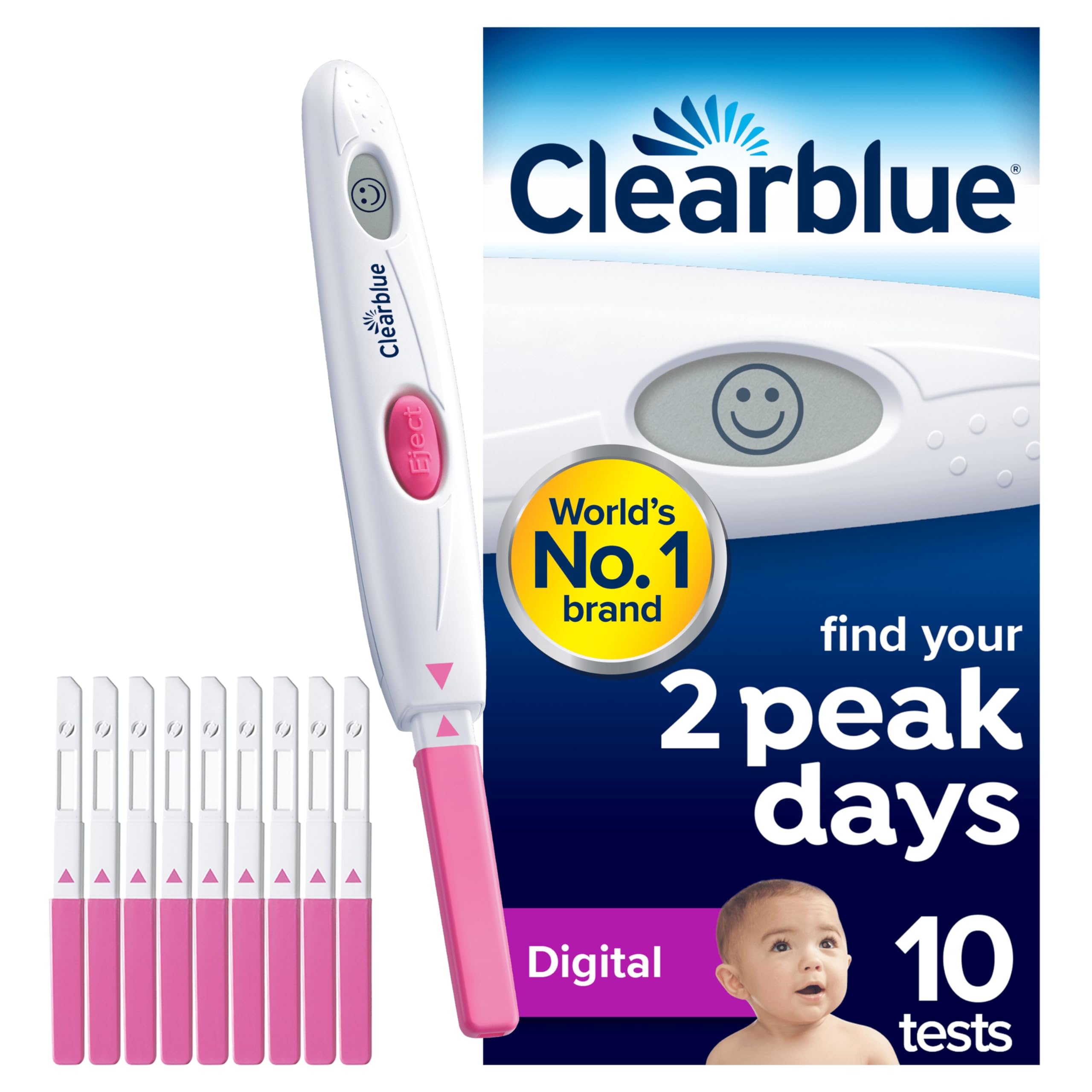 Clearblue | Find Your 2 Peak Days | Ovulation Test Digital | 10 Tests