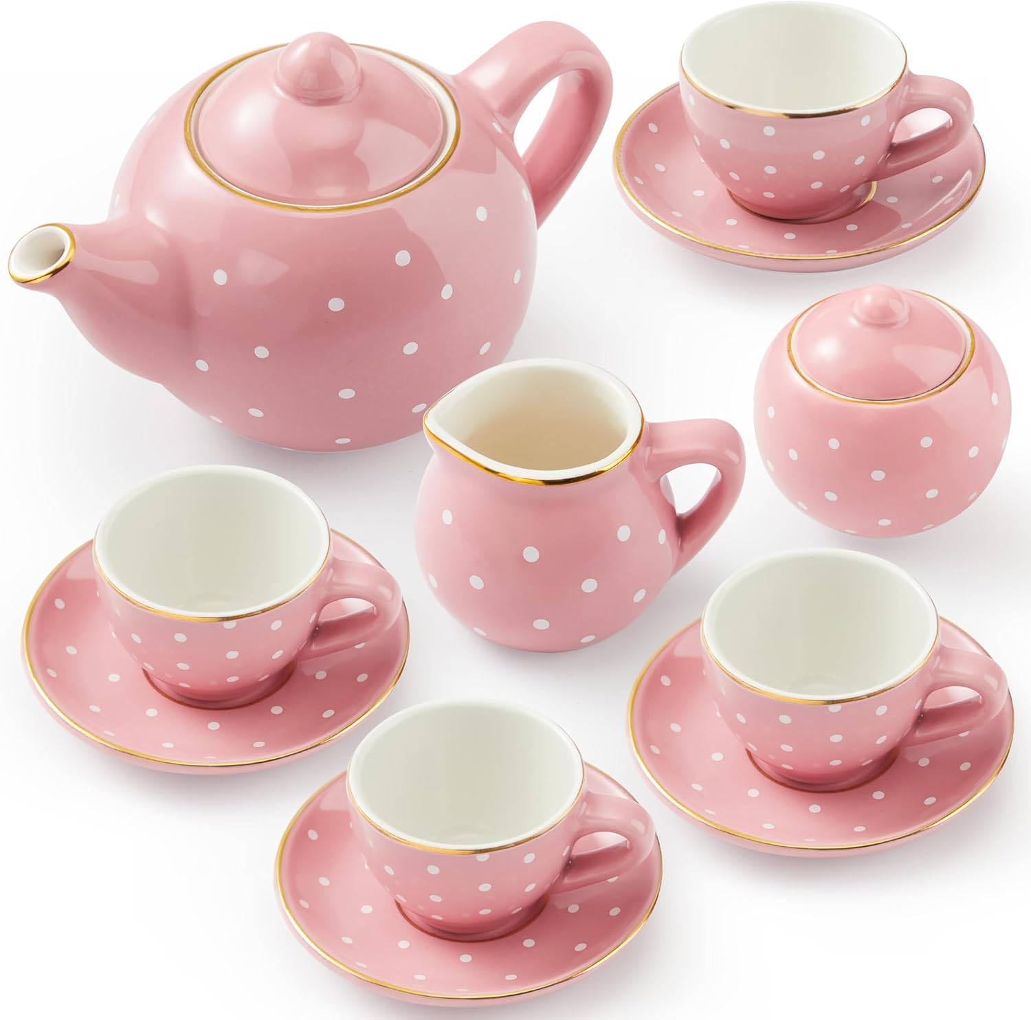 JOYIN Porcelain Tea Set, 12PCS Pink Tea Party Set Philippines Ubuy
