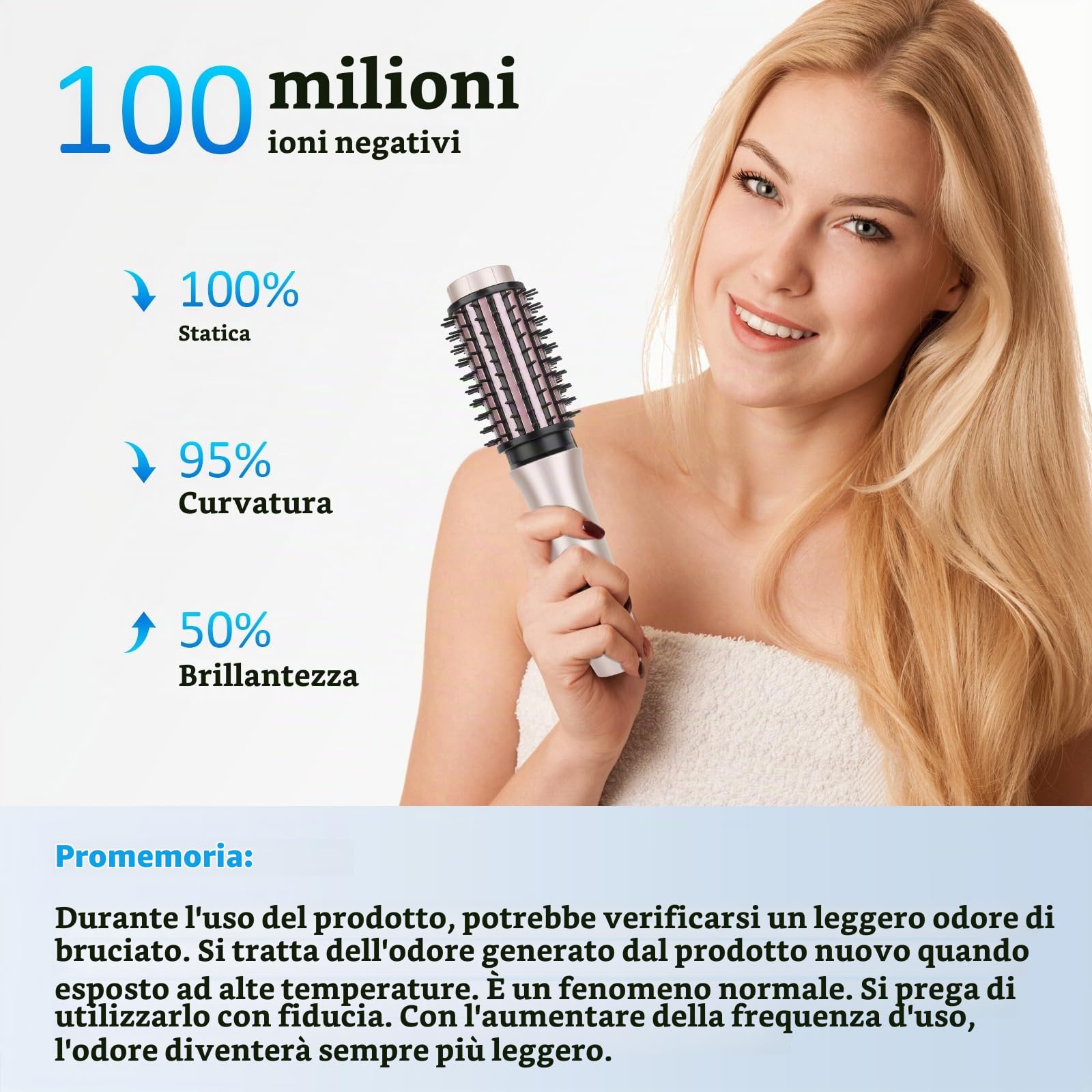 Spazzola riscaldante senza fili 3 in 1, Spazzola Asciugacapelli | Spazzola Ad Aria Calda, spazzola termica portatile, spazzola per capelli ricci con 4 temperature (Pink)