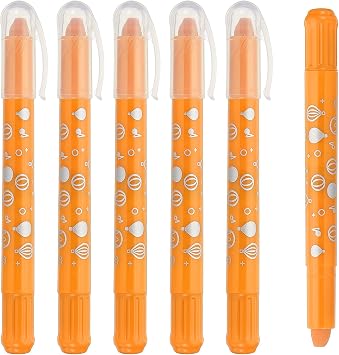 PATIKIL Watercolor Gel Crayon, 6Pcs Washable Twist Coloring Crayons Bulk Blendable for Coloring, Drawing, Painting, Orange Yellow Crayon