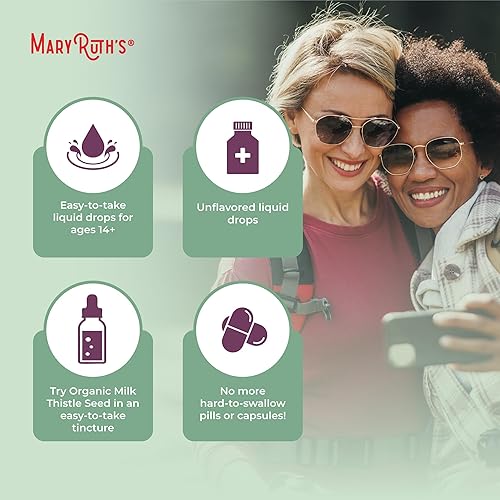 Miniatura 6 de Milk Thistle Seed Liquid Drops by MaryRuths  Sugar Free  USDA Organic Milk Thistle Drops  Herbal Tinctures  Unflavored  Vegan  Gluten Free  30