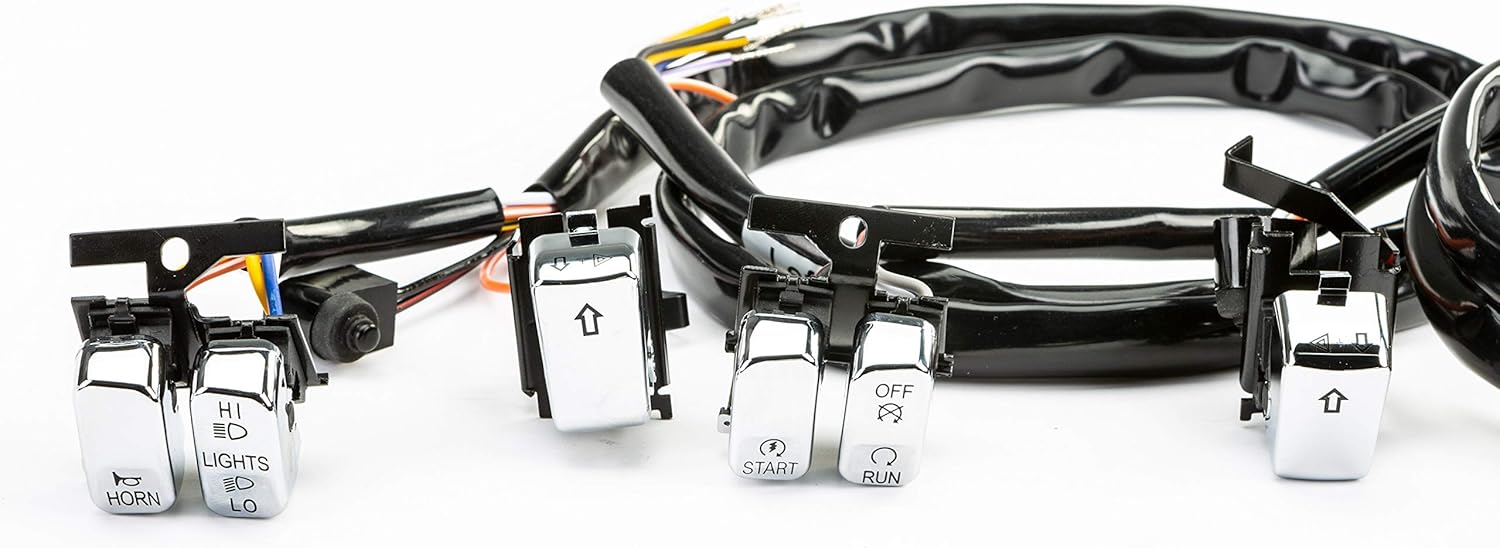 HardDrive 370199: Hbar Switch Kit Chr/Blk Lettrs Xl 07-13 Fx 07-11 Softail