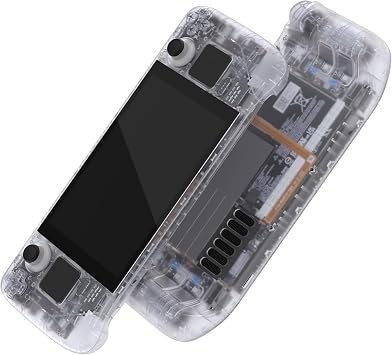 eXtremeRate Transparent Clear Custom Faceplate Back Plate Shell for Steam Deck LCD, Handheld Console Replacement Housing Case, DIY Full Set Shell Buttons for Steam Deck - Console NOT Included