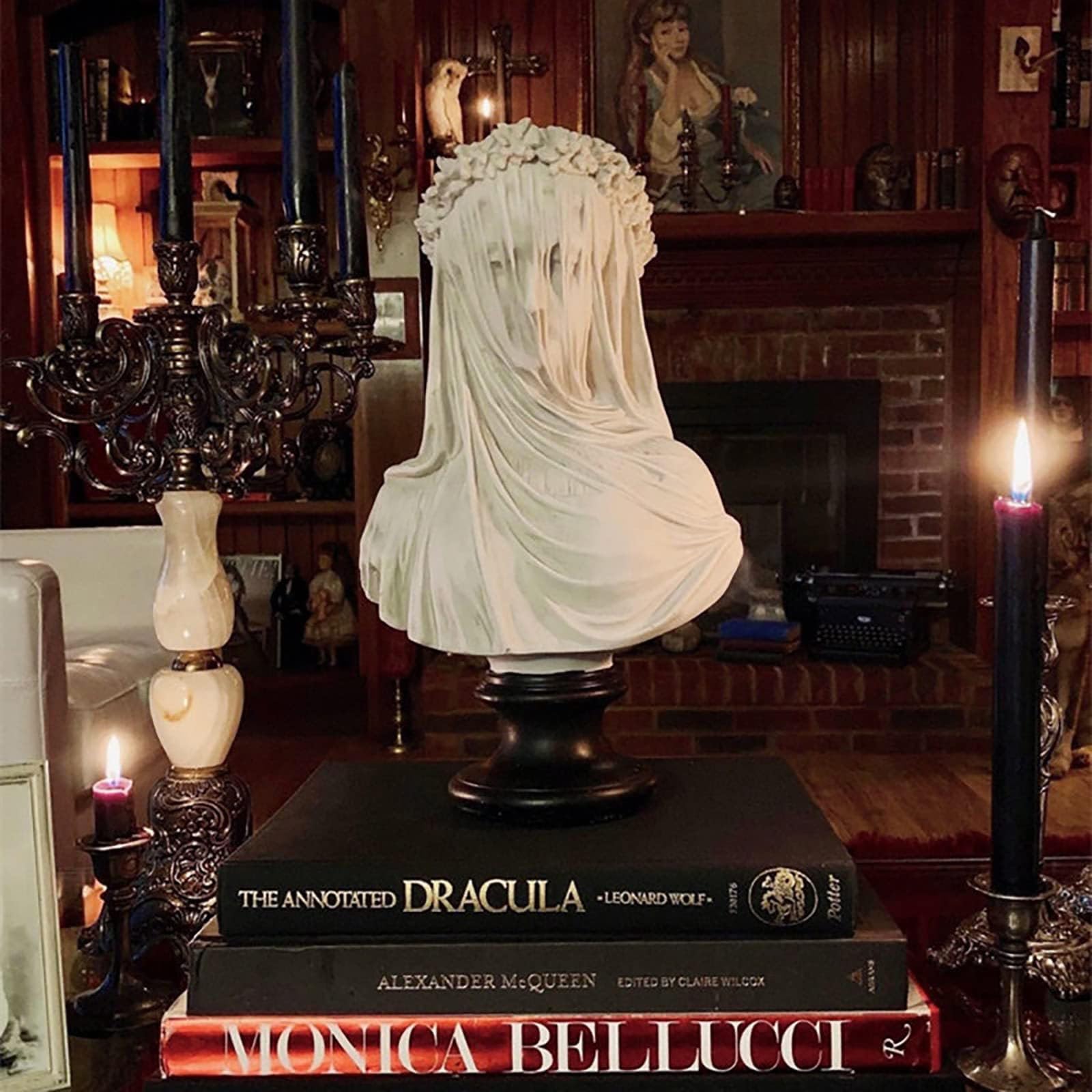 Buste De Déesse Voilée Blanche - Sculpture Résine 25 Cm - Décoration Intérieure Style Grecque Antique - 8