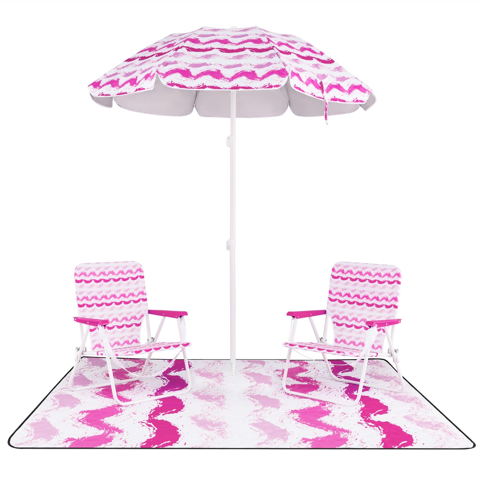TANGZON 4 Piece Beach Umbrella and Chairs Set