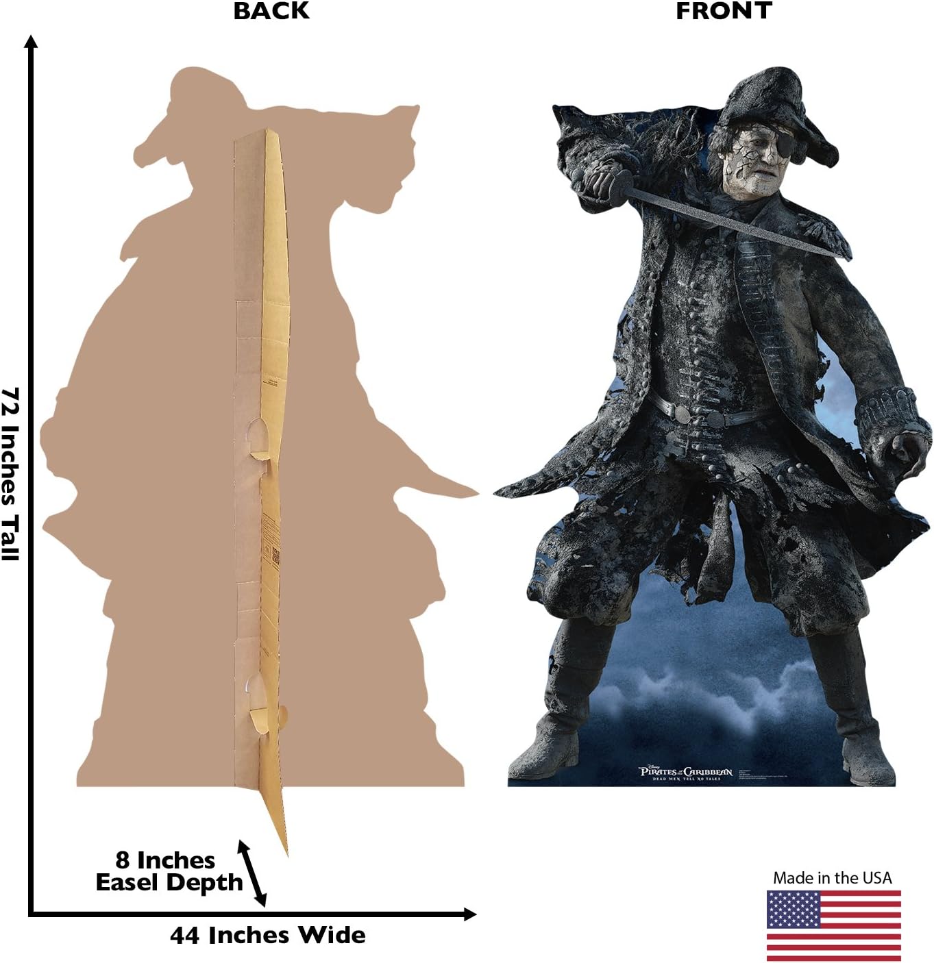 Cardboard People Jack Sparrow Life Size Cardboard Cutout Standup - Pirates of The Caribbean: Dead Men Tell No Tales (2017 Film)