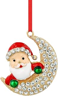 PETCEE Santa Claus Christmas Ornaments - Santa Ornaments for Christmas Tree Decorations 2025 Metal Moon Climbing Hanging Ornaments Xmas Gifts for Party Favors