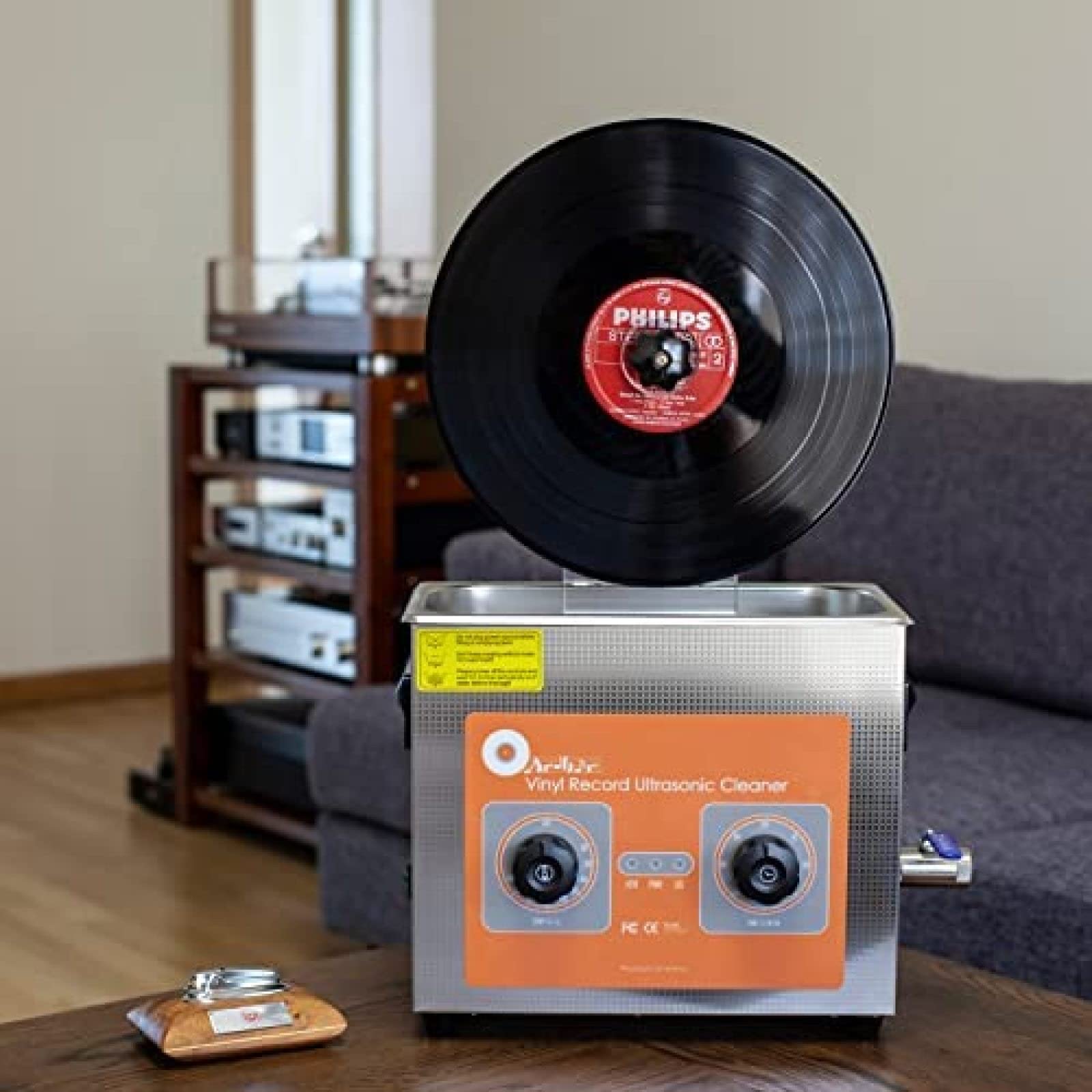 Limpiador ultrasónico de Discos de Vinilo de 4 litros, Lavadora de Discos de 12 Pulgadas, Rejilla de Secado del Limpiador de Discos ultrasónico de 140 W, máquina de Limpieza para lavado de d