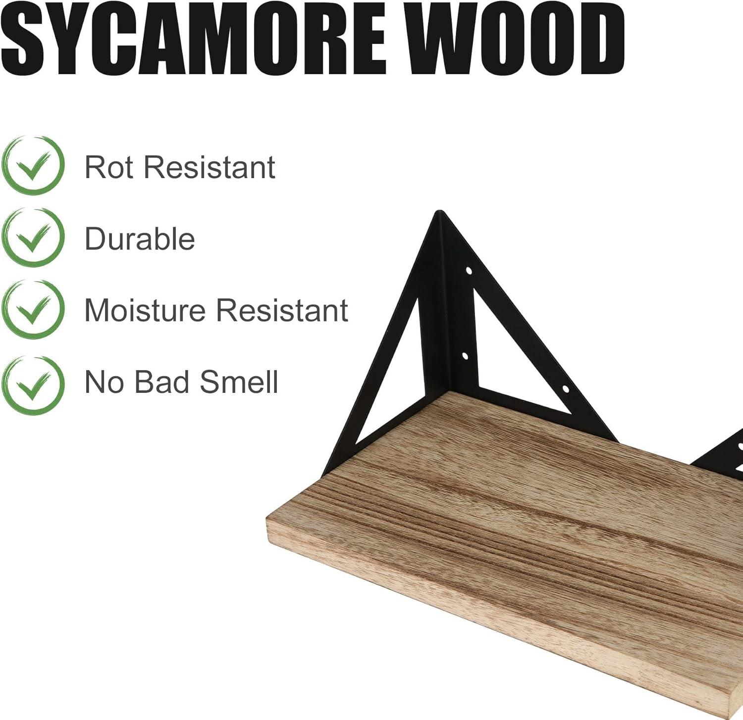 Wall Mounted Floating Shelf Set of 3 Solid Wood 3-Tire Wall Storage Shelf DIY Design Home Decoration for Bathroom Living Room Office Kitchen