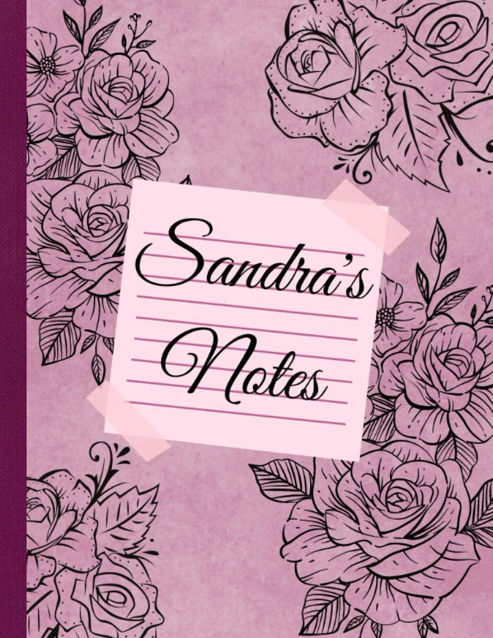 Sandra’s Notes: Custom Name Personalized Journal with Roses. Old Pink Flowered Notebook with Name Sandra. A Gift for Women (My Name’s on It! Journals)
