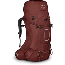Osprey Aether 55L Mens Backpacking Backpack, Red S-M
