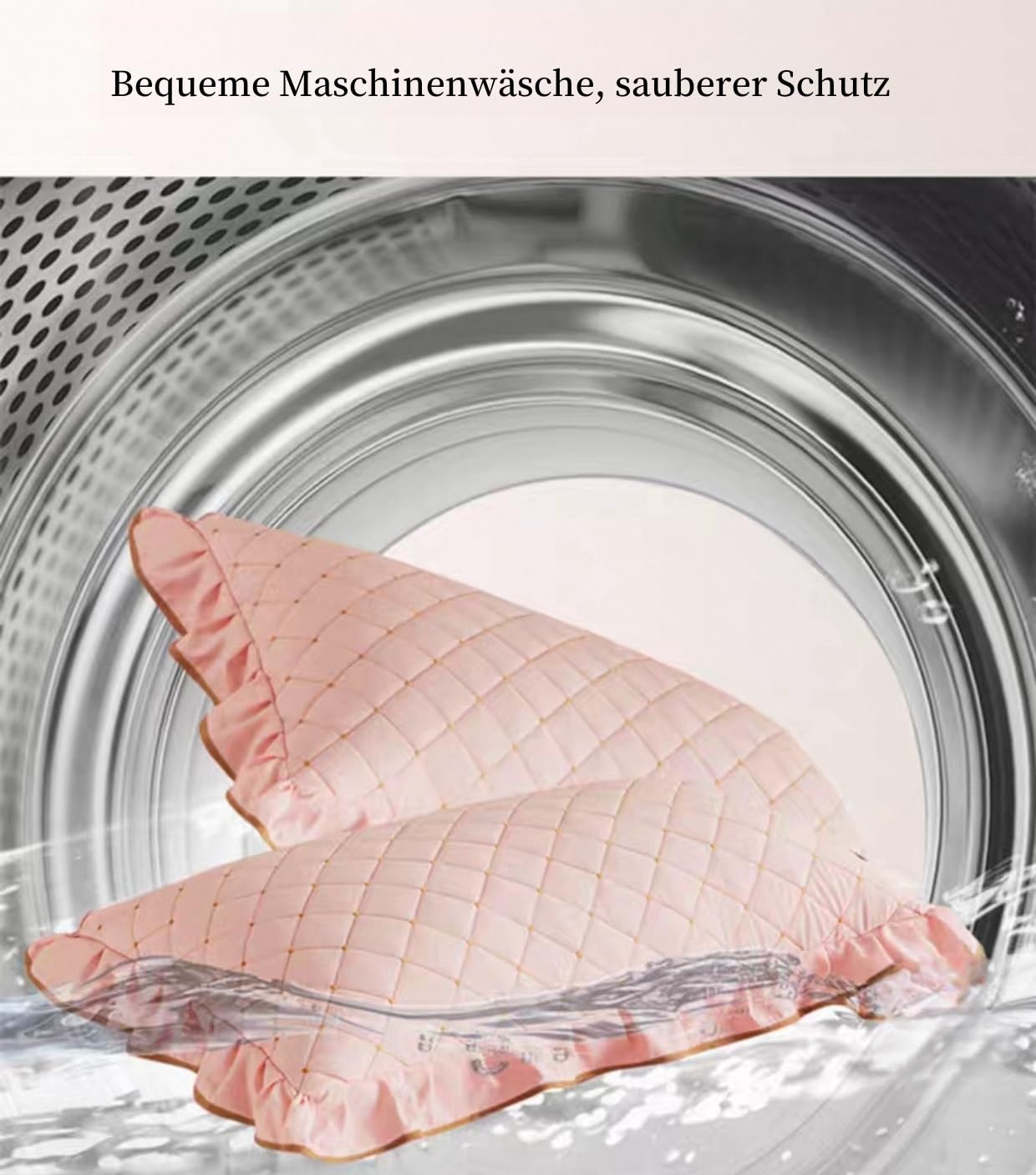 Einfarbig Bettrock Betthusse Gestepp Bettvolant Mit Spitze Gewaschene Baumwolle Weich rutschfest durch elastisches Band Maschinenwaschbar für 45cm Hohes Bett(A,150x200cm)