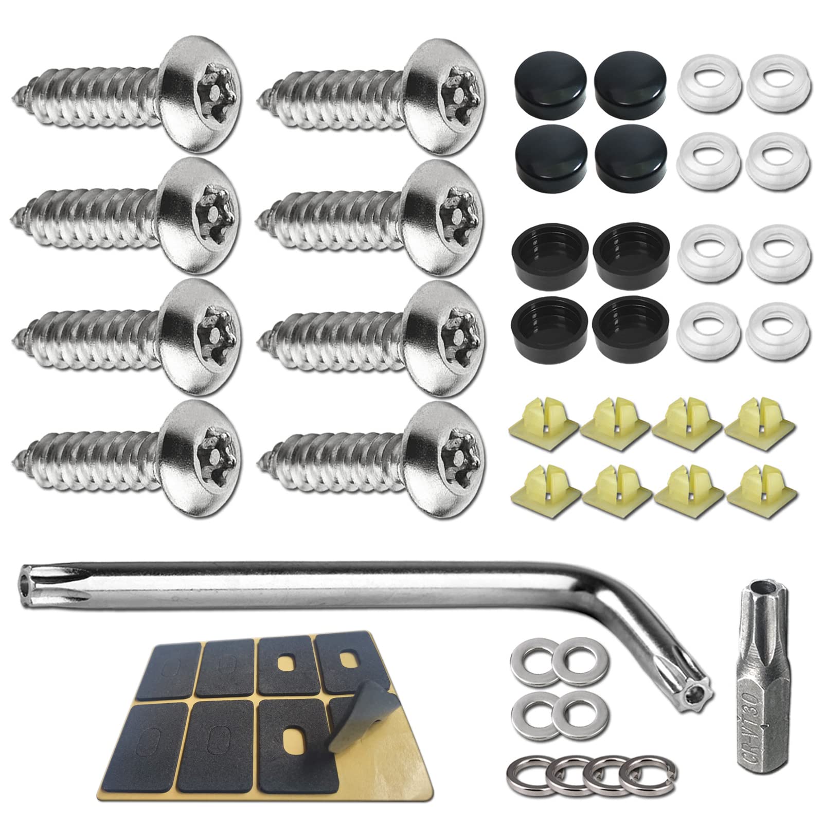 YoUoY Anti Theft License Plate Screws Stainless Steel