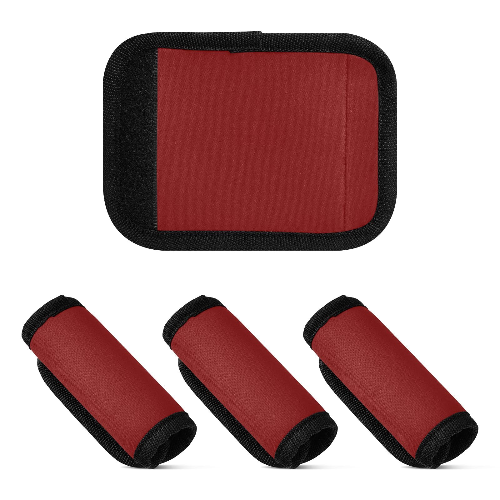Maroon Luggage Handles Wrap Grips, 4 Pcs Luggage Identification Luggage Handle Wraps for Suitcases