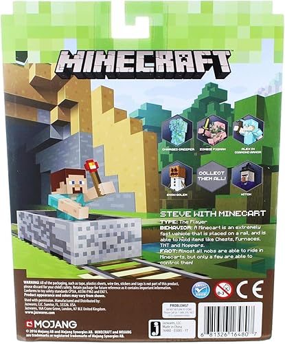 Miniatura 3 de Minecraft Paquete de figuras de Steve con Minecart