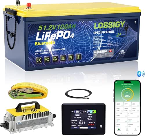 LOSSIGY 48V Lithium Golf Cart Battery, 48 Volt Golf Cart