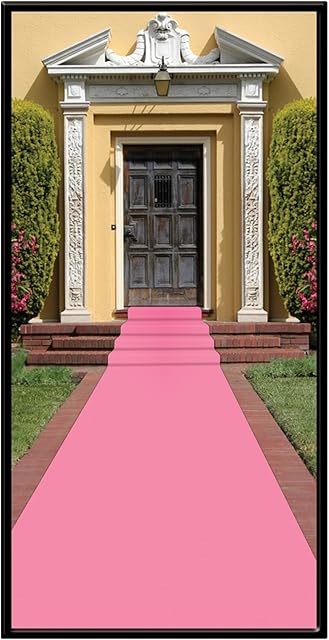 Beistle Novelty Pink Polyester Fabric Aisle Runner For Princess Theme Birthday Party Sweet 16 Bachelorette Party Supplies