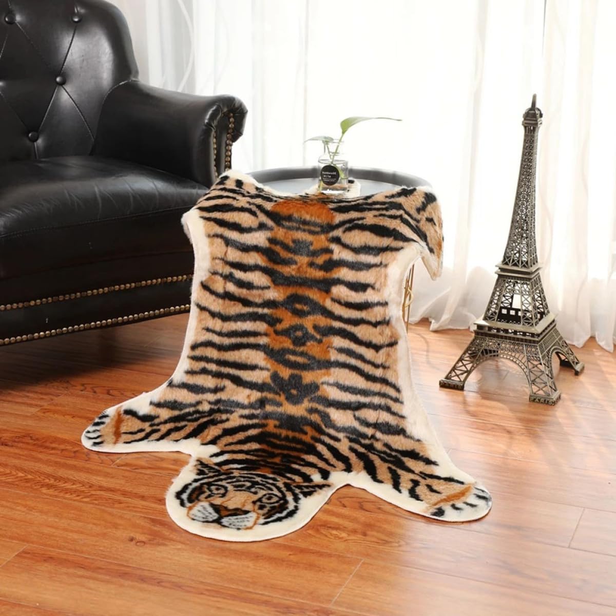 Angoily Tappetino per Pavimenti di Casa Antiscivolo Motivo Tigre Resistente All’Usura Compatto e Lavabile Zerbino per Bagno e Ingresso 85X110 CM