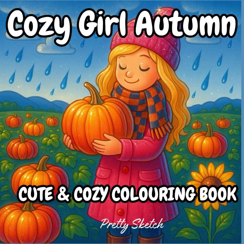 Cozy Girl Autumn Colouring Book: A Cute And Bold Colouring Book For Adults And Teens And Kids For Relaxation And Stress Relief