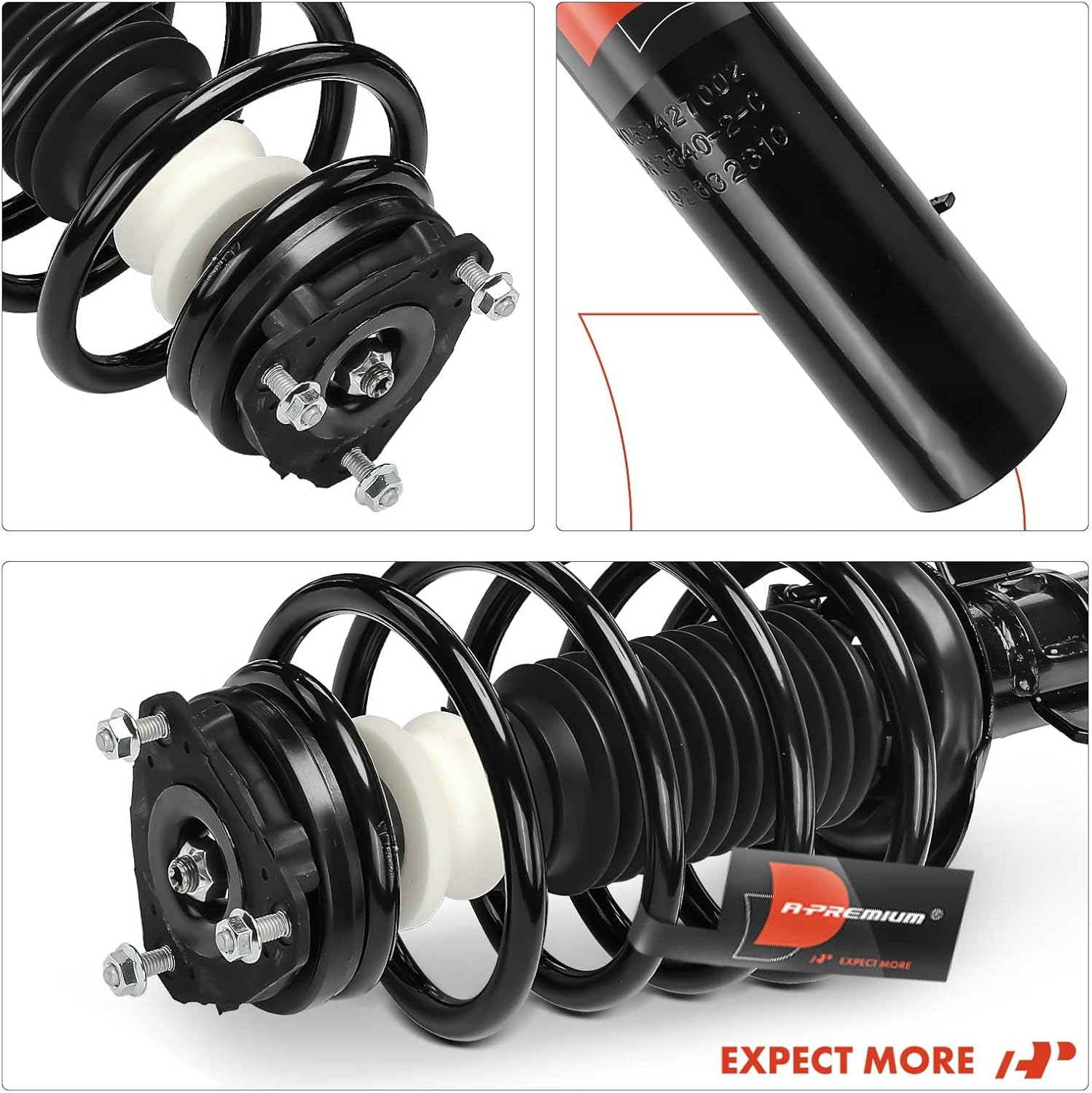 A-Premium Front Complete Struts Compatible with Jaguar X-Type 2002-2008 - 2x Replacement Suspension Shock Absorber with Coil Spring Assembly