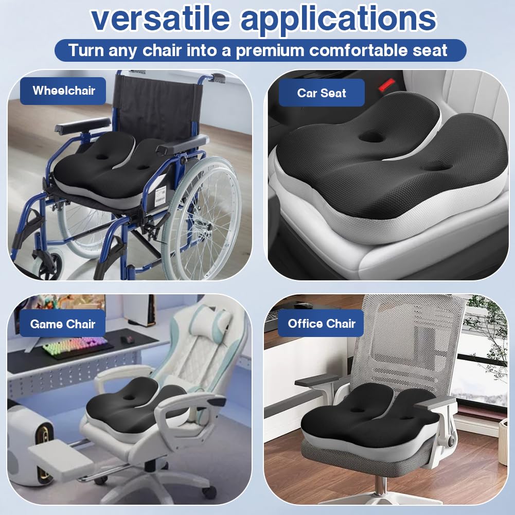 Seat Cushions Comfort Memory Foam Cushion for Office Chair Car Seat Donut Cushion for Coccyx Tailbone Pain Relief — view 2