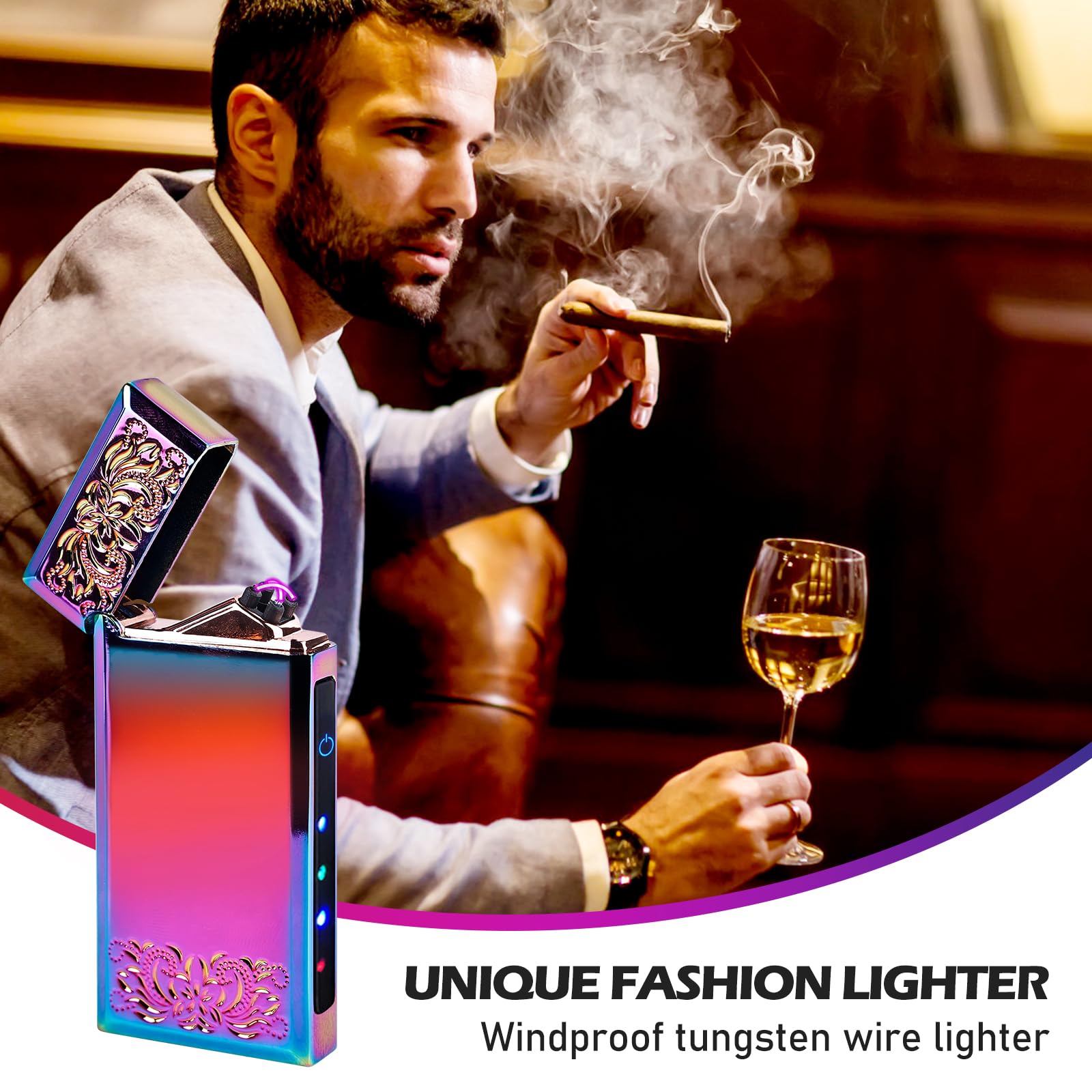 Briquet Électronique Usb - Écran Tactile - Briquet À Arc Électrique