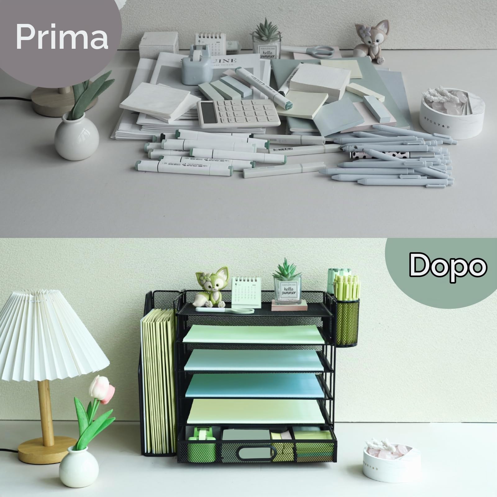 Organizzatore da scrivania a 6 livelli Ordina file verticale Vassoio postale cassetto cancelleria Classificazione A4 Porta riviste