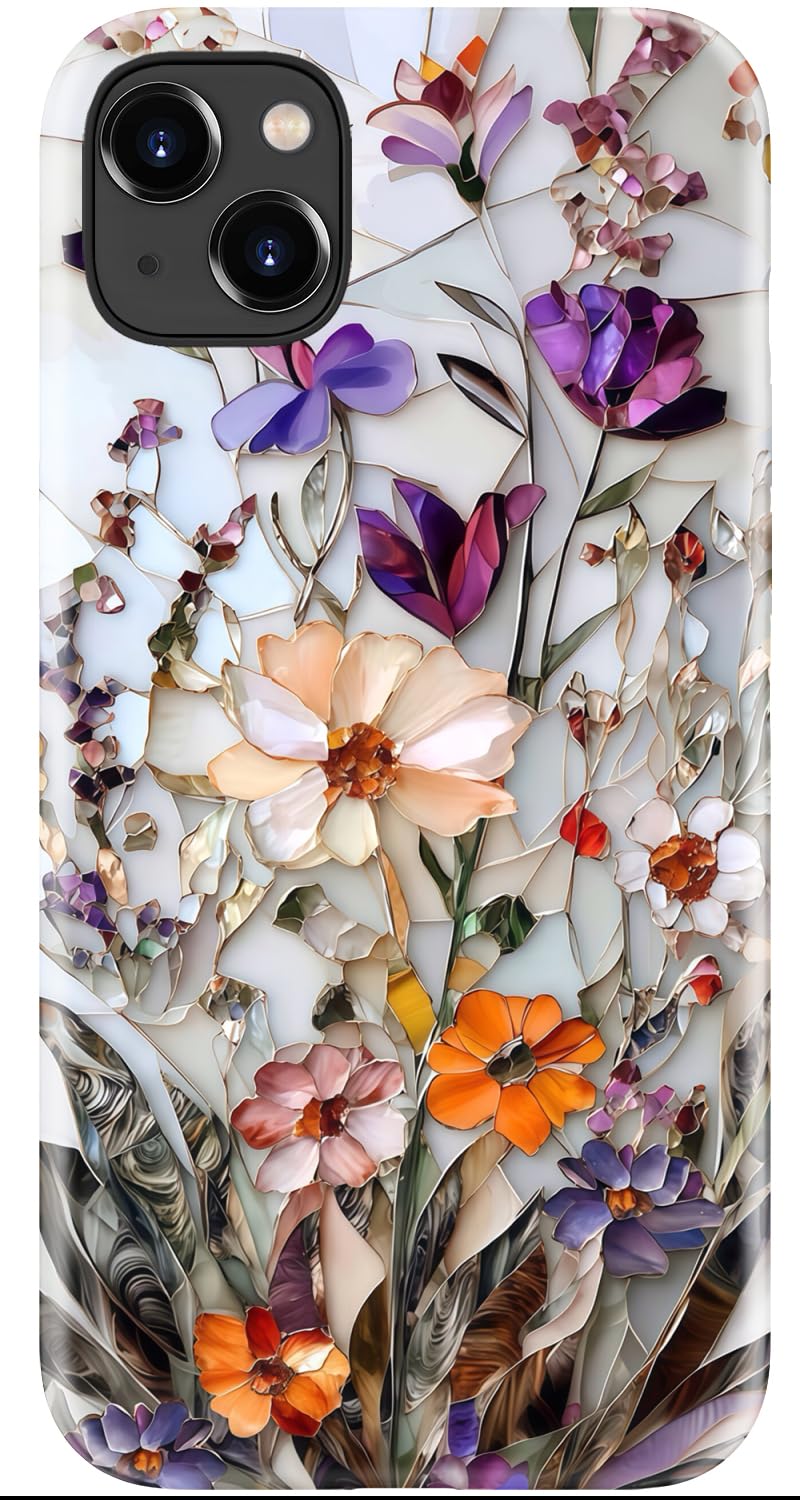 Goodon for iPhone 17 Pro Max Case Cute, Preppy Floral Design,Slim Silicone Protective Hard Cover, Wireless Charging Compatible Aesthetic Glossy Y2K Phone Cases for Women Girls, Marbled Floral Veins — view 29