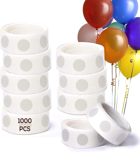 MARKHOR® 1000 Pieces Glue Dots for Balloons, Balloon Sticky Dots Double Sided Tape for DIY Craft Party Decorations, Balloon Glue Dots Double Sided Balloon Stickers,Balloon Dots for Crafting (1000)