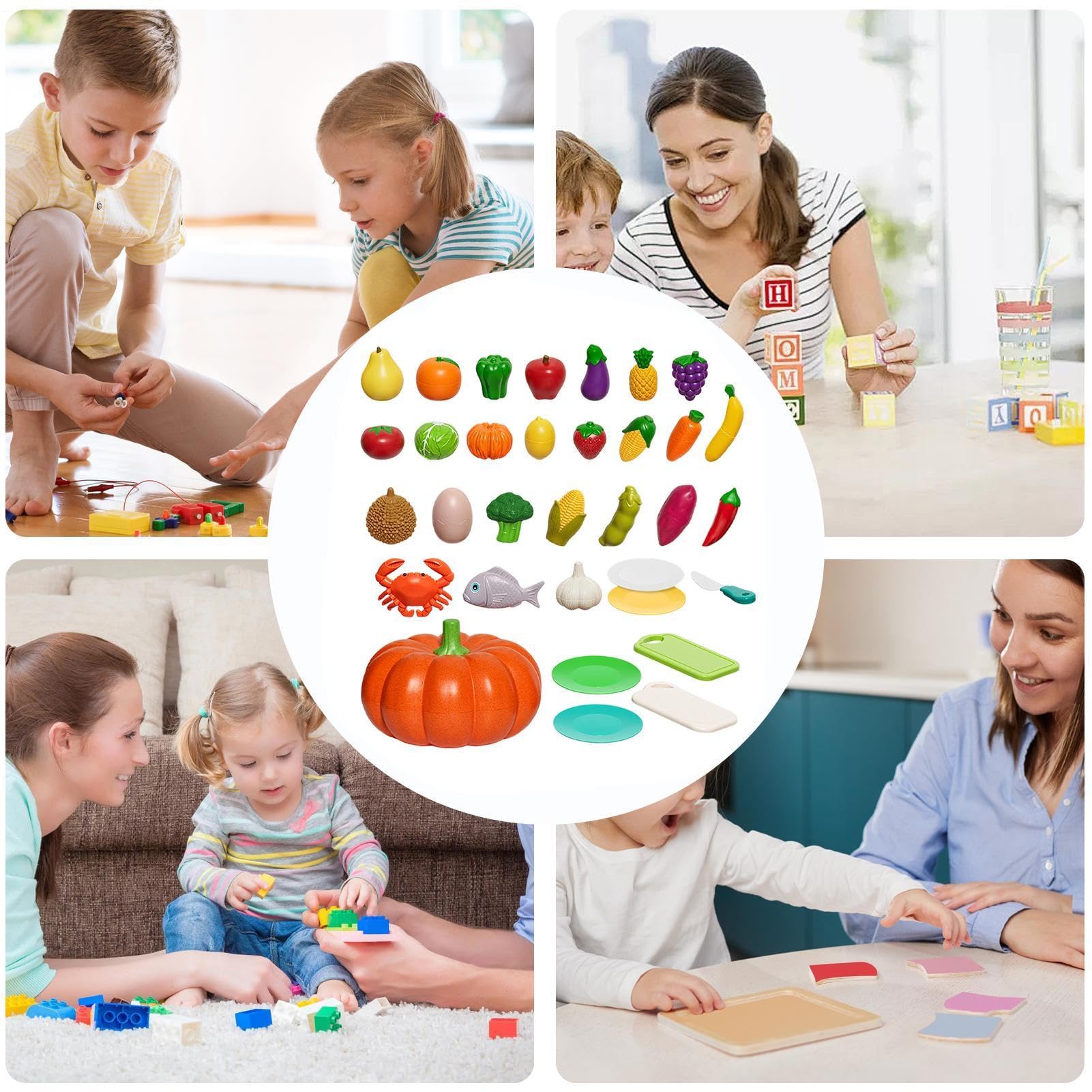 Juegos de comida de juguete para cocina infantil, juguetes educativos de imitación y juegos de rol, actividades de aprendizaje preescolar, para tiendas escolares, tiendas de comestibles, granjas