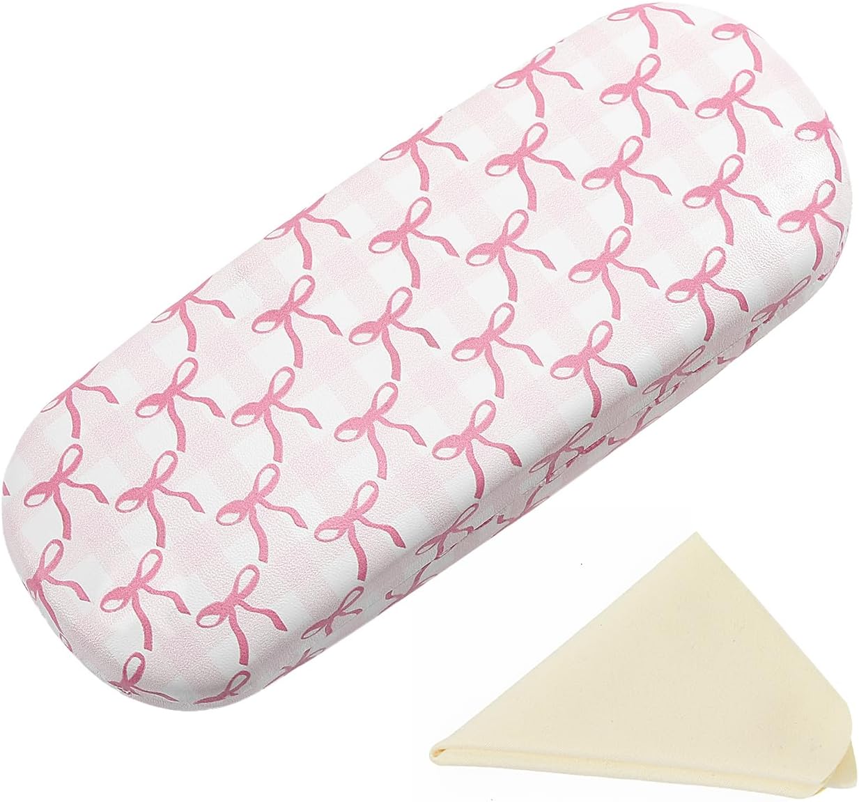 MoKo Hard Shell Eye Glasses Case, PU Leather Eyeglasses Cases with Cloth