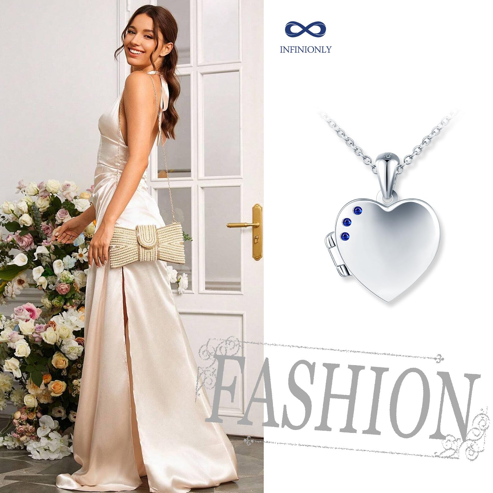 Collane ciondolo cuore con foto in argento 925 da donna ragazze Collana Medaglioni con zirconi Ciondoli apribili creativa gioielli di moda