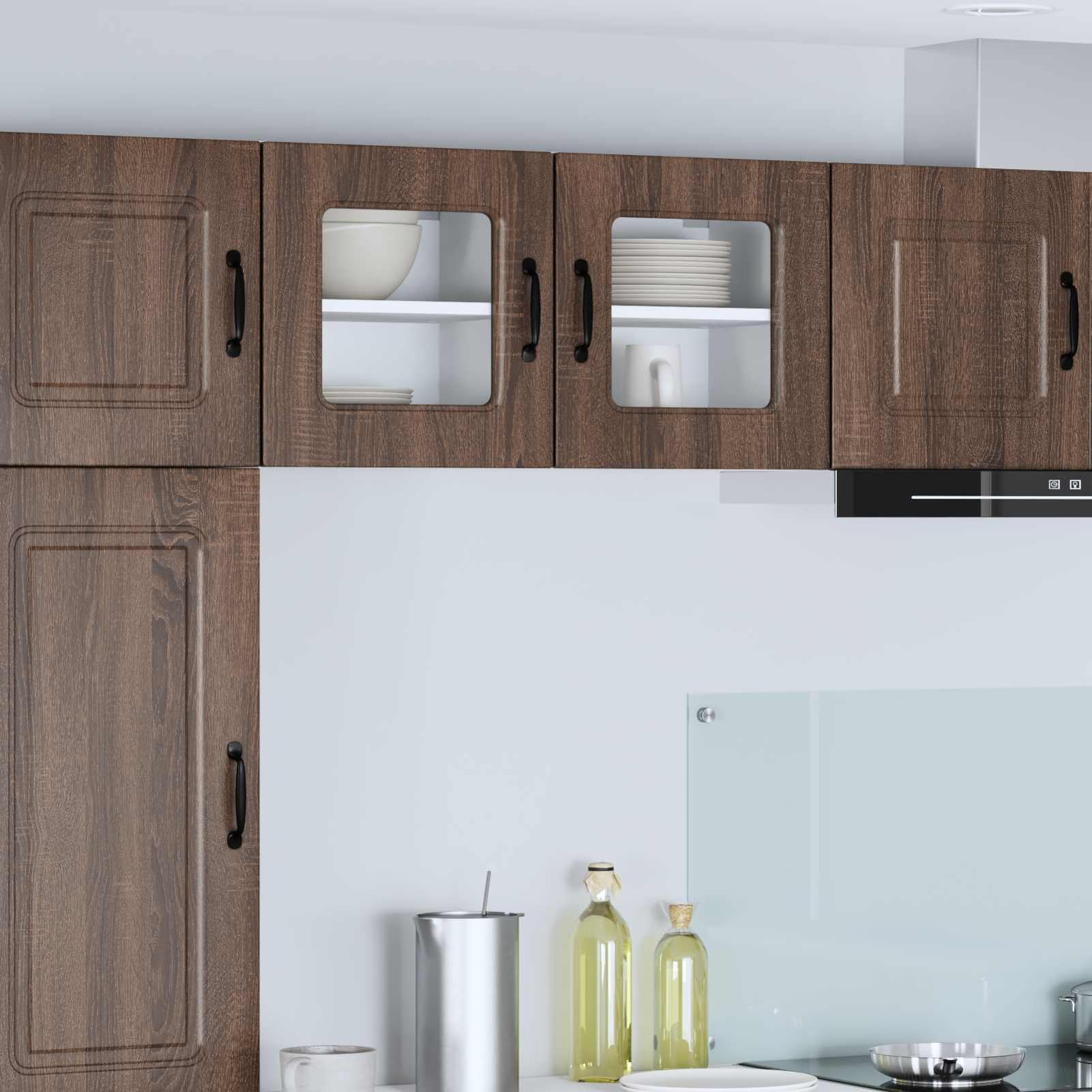 ATOMSTACK MAKER Set di 2 armadietti da cucina (40 x 31 x 40 cm, effetto rovere marrone), armadio da parete in legno di alta qualità con portata di 120 kg, design moderno per cucina e interni, facile