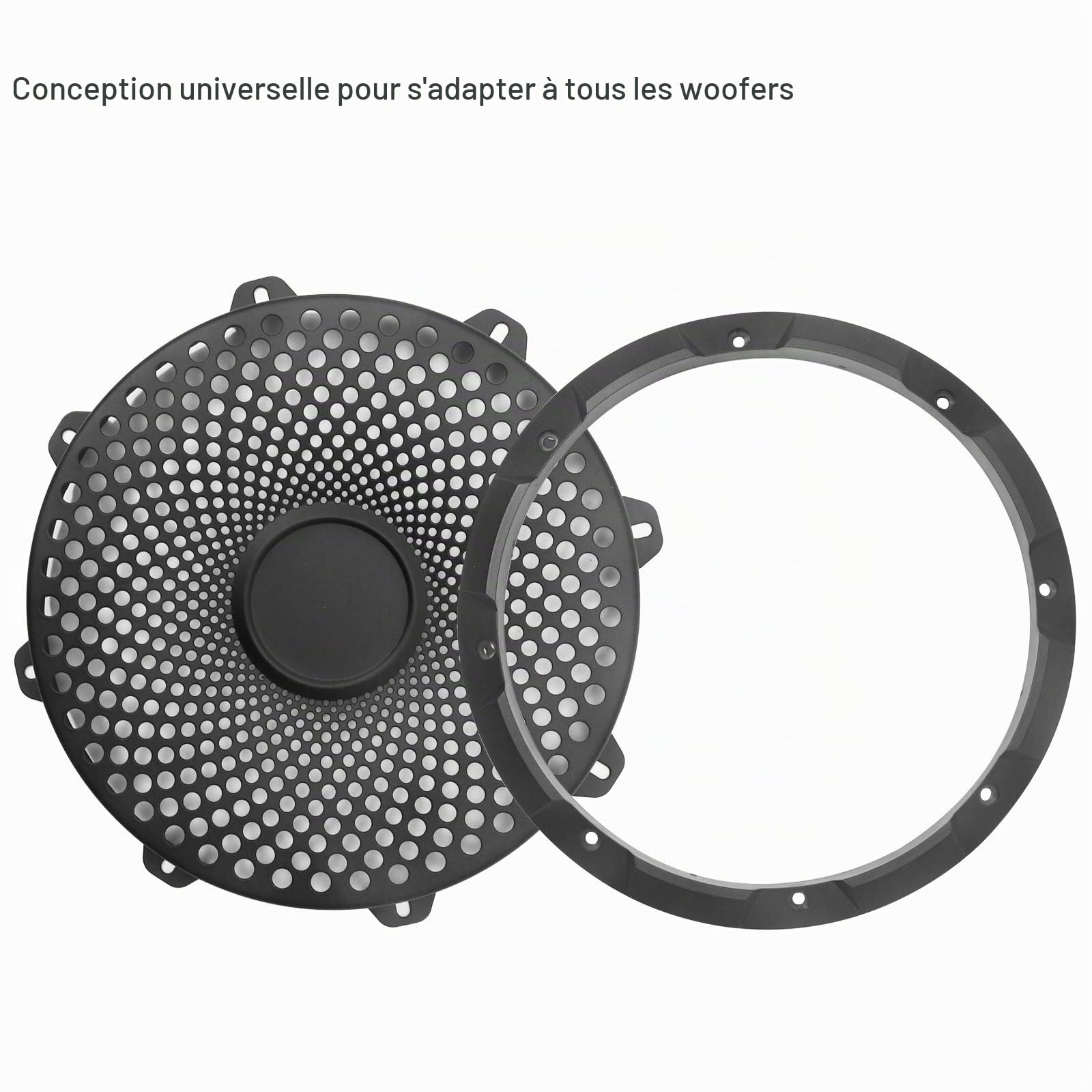 RECOIL Grille de Caisson de Basses en Maille d'acier Noire d'excursion de 10 Pouces de Haut (25 cm)