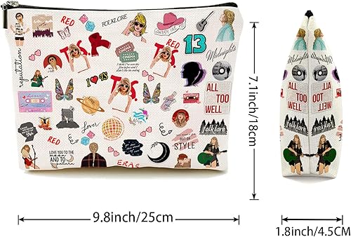 Miniatura 1 de Lmvnoop Bolsa de maquillaje para fanáticos de TS, bolsa de cosméticos para cantantes, bolsa de maquillaje inspirada en álbumes para fanáticos de TS,