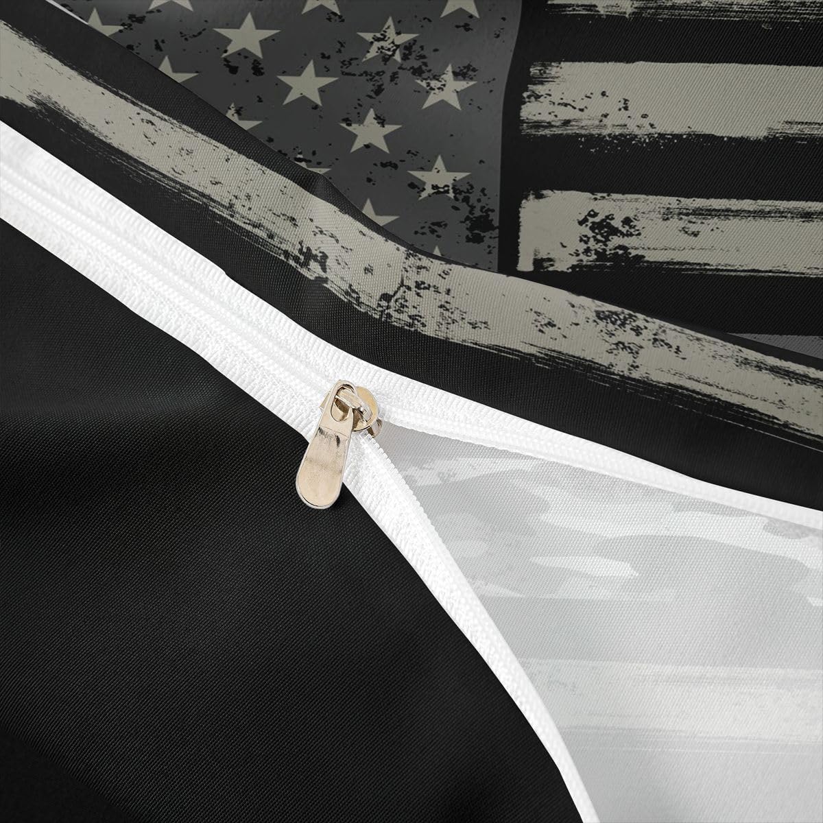 Feelyou American Flag Duvet Cover Queen Size Boys Girls Vintage Stars and Stripes Bedding Set Breathable Soft Independence Day Comforter Cover 3Pcs Gray Camouflage Bedroom DecorFourth of July 4