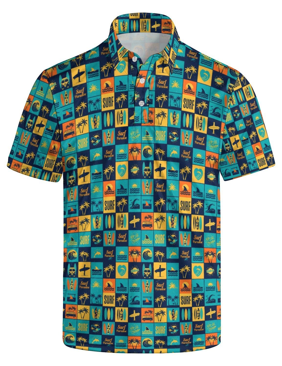 Mens Funny Golf Polo Shirts Short Sleeve Quick Dry Polo Shirts