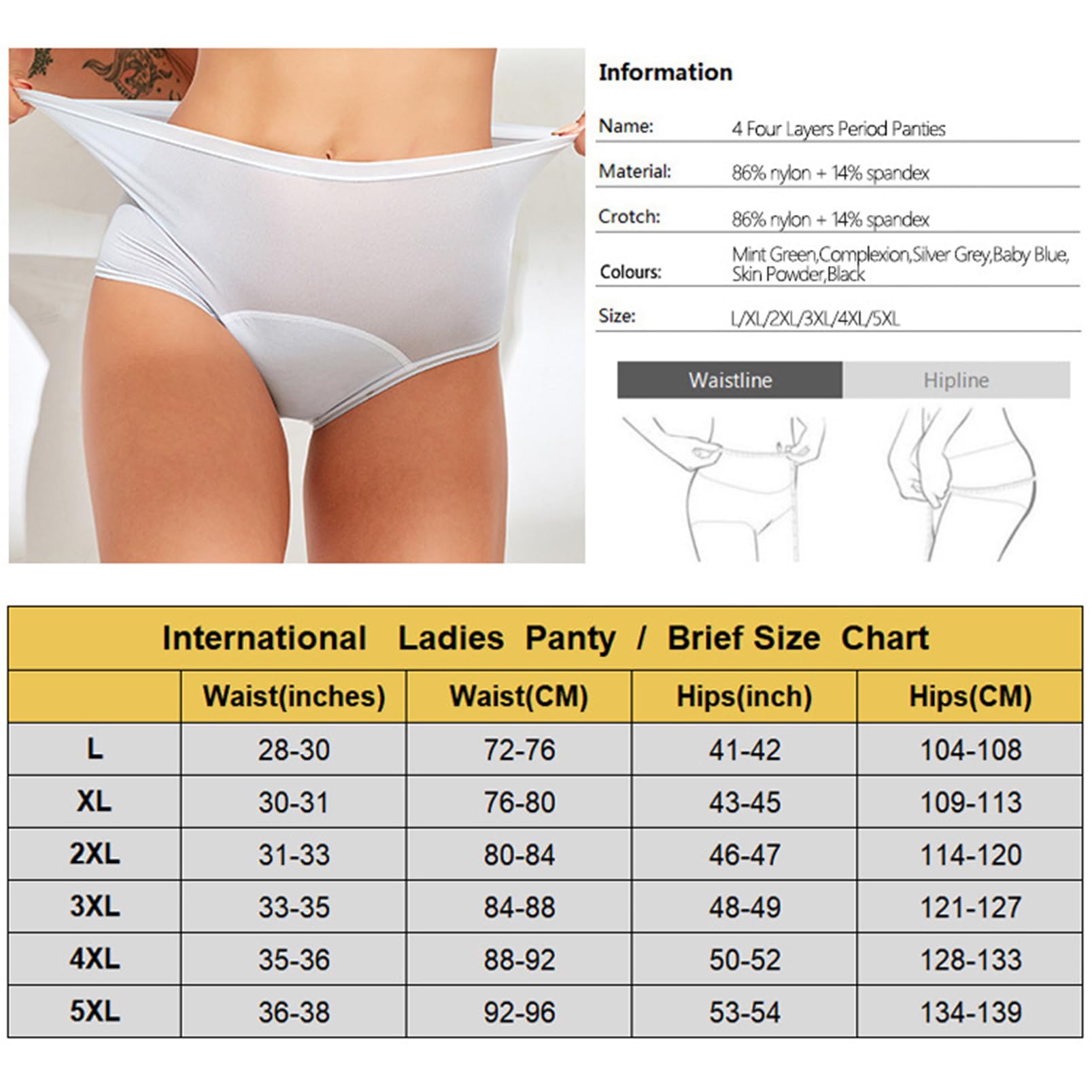 Braguitas a Prueba de Fugas para Mujer Bragas de Incontinencia, Bragas Menstruales de Algodón para Mujer, Bragas para Períodos Menstruales Lavables y Reutilizables