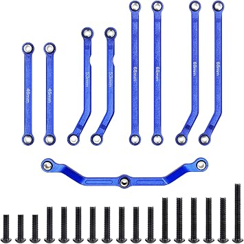 High Clearance Links Set Aluminum Steering Linkage for TRX4M Upgrades Parts 1/18 RC Crawler Car-Titanium