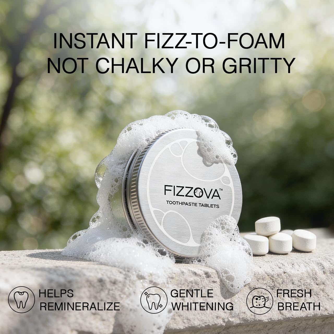 Toothpaste Tablets, Calcium Phosphosilicate&Hydroxyapatite,Whitening mouthwash Tablets,Plastic Free Travel Size,Perfect for Travel and Business Trips,90 Count Mint