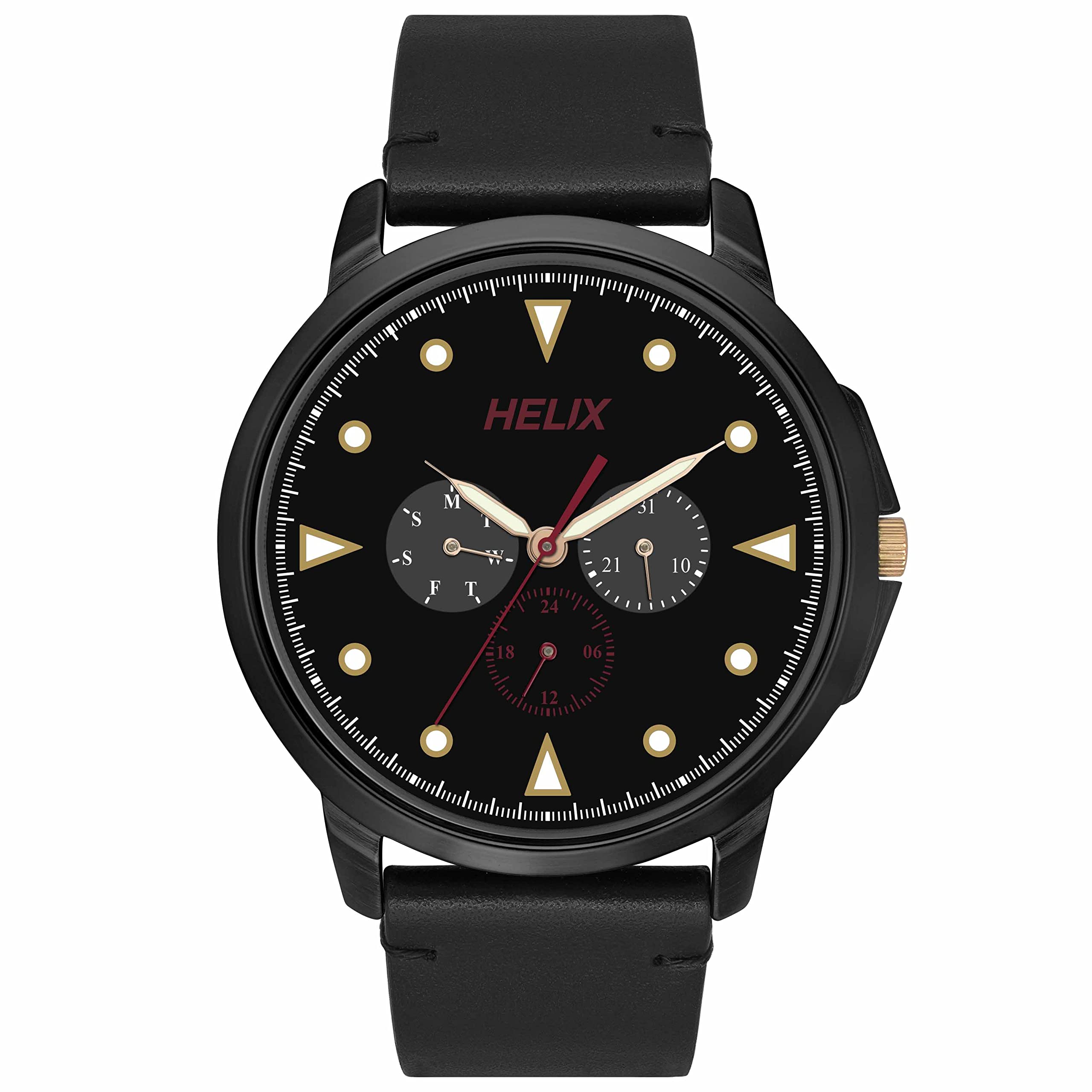 Helix Analog Black Dial Mens Watch - TW027HG36 (B0BQY8YRKN) Amazon Price History, Amazon Price Tracker