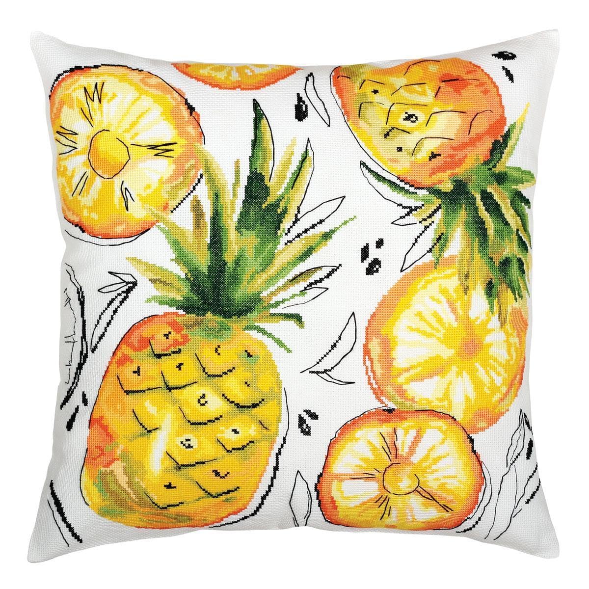 RTO Cross Stitch Cushion, Cotton, Multicoloured, 40x40 cm